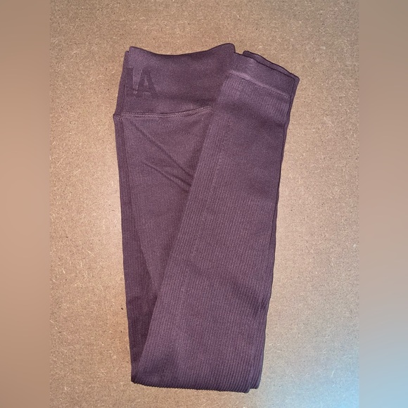 Astoria Brown Ribbed Leggings - Picture 4 of 6